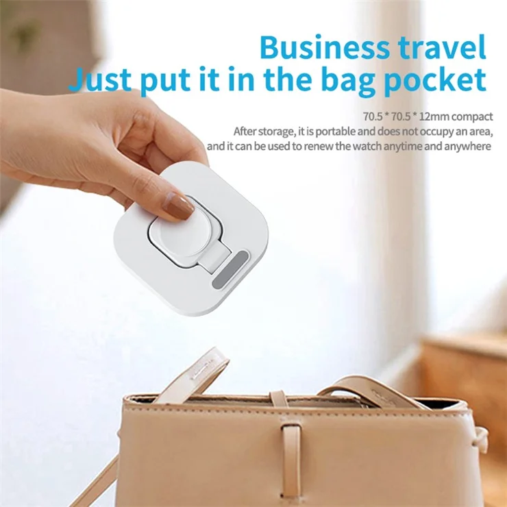 JJT-A56 For Apple Watch Series 1-8 Foldable Smartwatch Charger Mini Magnetic Wireless Charging Pad - Black