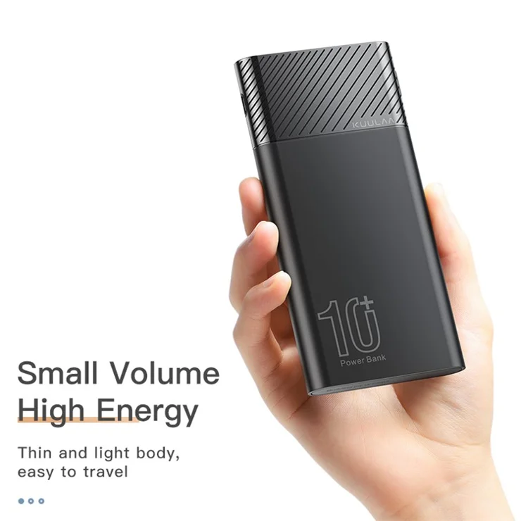 KUULAA Kl-YD11 Ultra-thin 10000mAh Power Bank PD 18W Digital Display Phone Charger External Battery - White