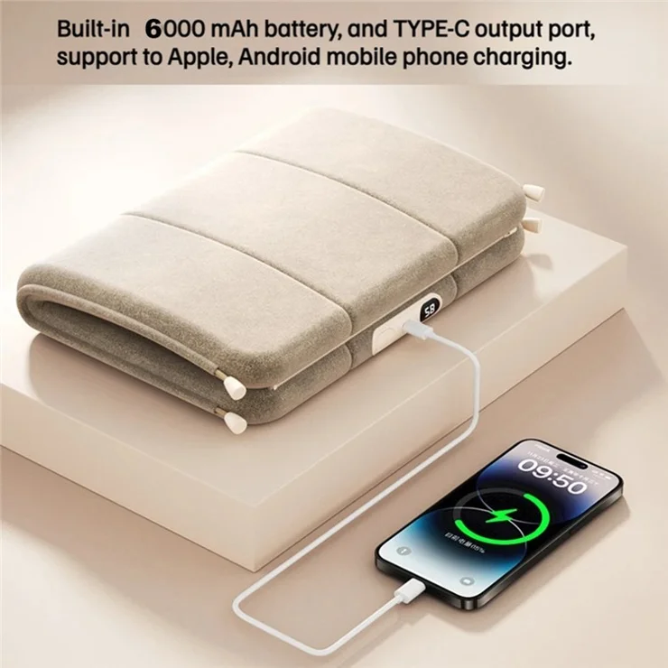 H8 Digital Display 3-Gear Temperature Winter Electric Hand Warmer 5000mAh Power Bank - Brown