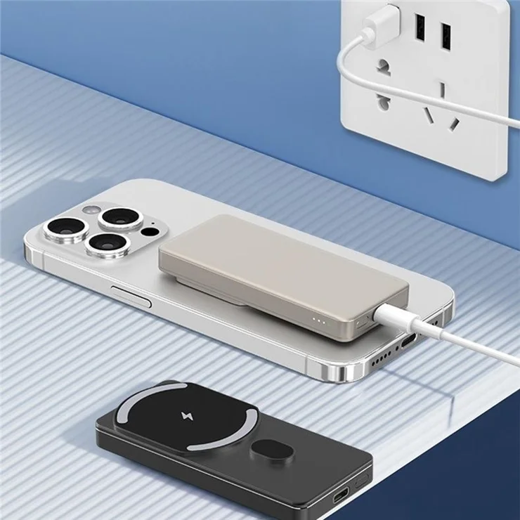 L3B 10000mAh Ultra-thin 15W Magnetic Wireless Charger Aluminum Alloy Power Bank - Tarnish
