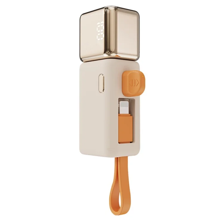 S10 5000mAh Type-C Plug 22.5W Mini Power Bank Portable Phone Charger with Built-In iP Cable