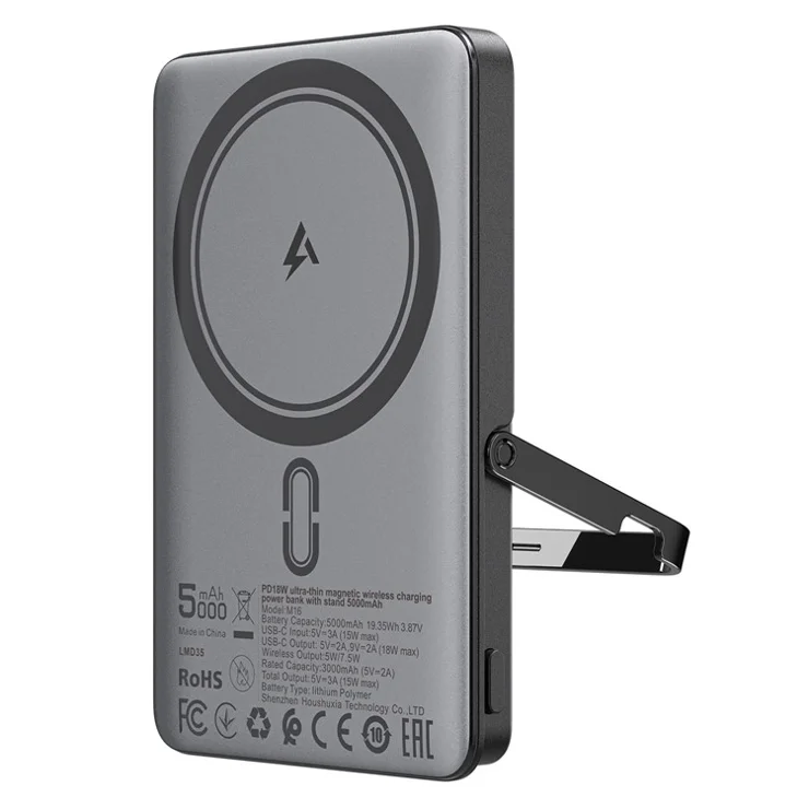 ACEFAST M16-5000 Ultra Thin PD 18W 5000mAh Power Bank Magnetic Wireless Charger with Stand