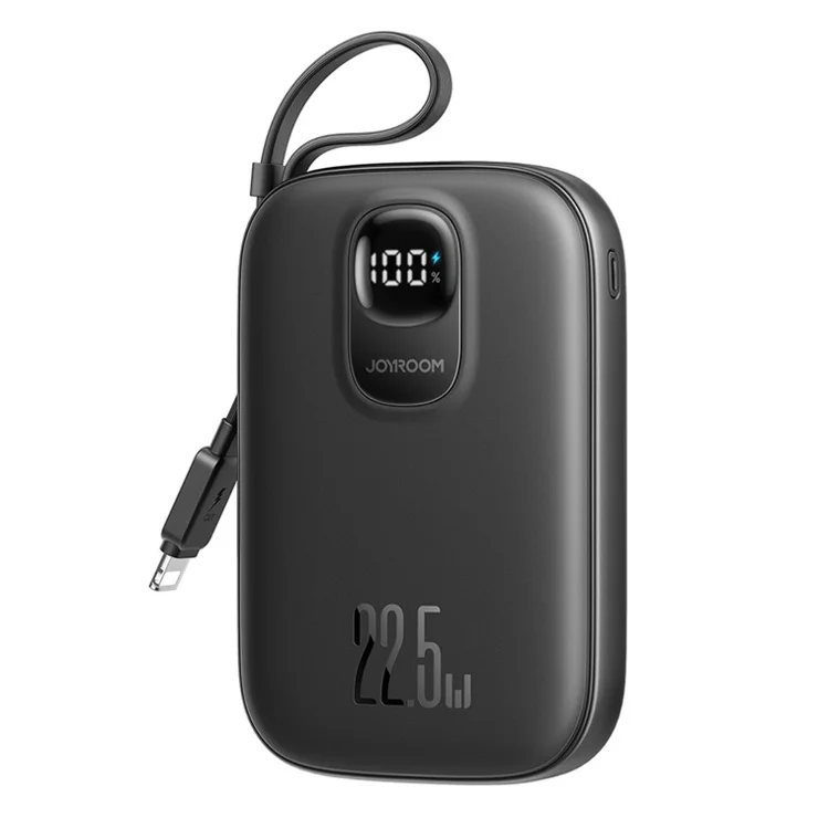 JOYROOM JR-PBF18 Power Bank 10000mAh 22.5W Fast Charging Battery Pack with iP Cable - Black