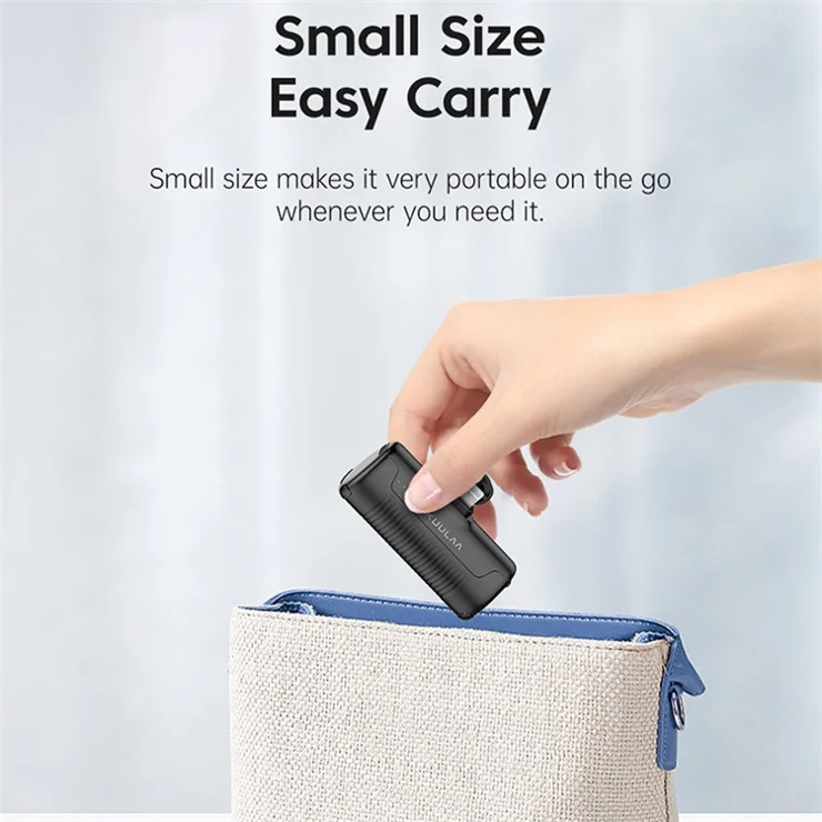 KUULAA KL-YD47 4500mAh Pocket Power Bank Emergency Phone Charger External Battery with Lightning Port - Black