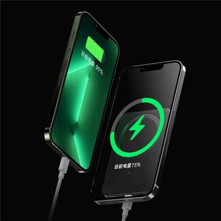 Q9 Compatible MagSafe PD 20W 5000mAh Slim Power Bank Portable Magnetic Wireless Charger - Army Green