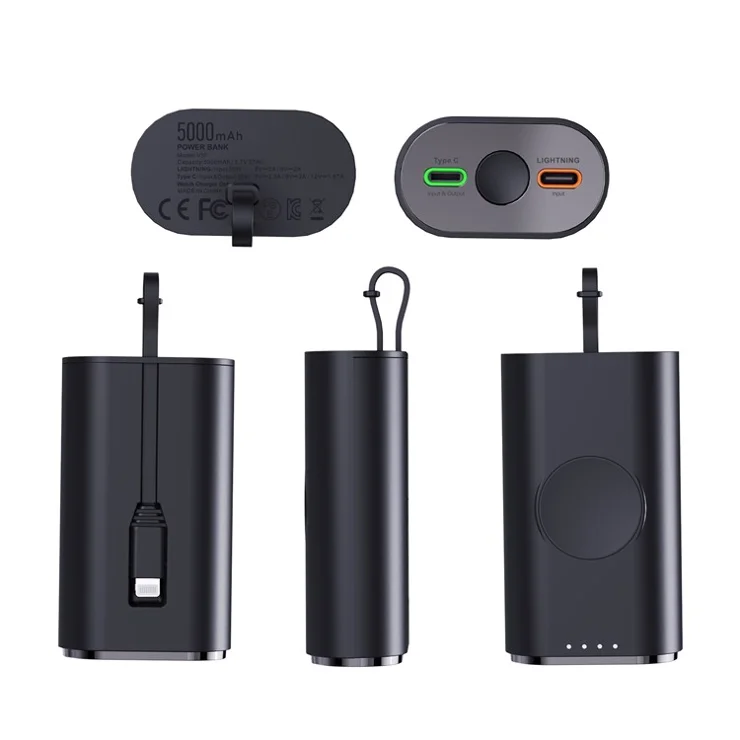 V10S 5000mAh Magnetic Power Bank for Samsung Galaxy Watch PD 20W Fast Charging Portable Phone Charger with Type-C Cable