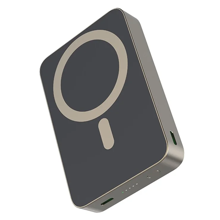 E61B 10000mah Magnetic Wireless Power Bank 2-in-1 Portable Phone External Battery Pack - Grey