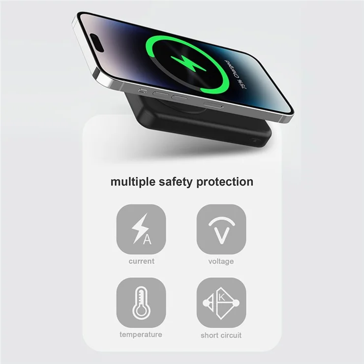 BENWIS PA-PBK-2 10000mAh Compatible with Magsafe Battery Phone Stand Magnetic Power Bank Charger (CE, FCC) - Black