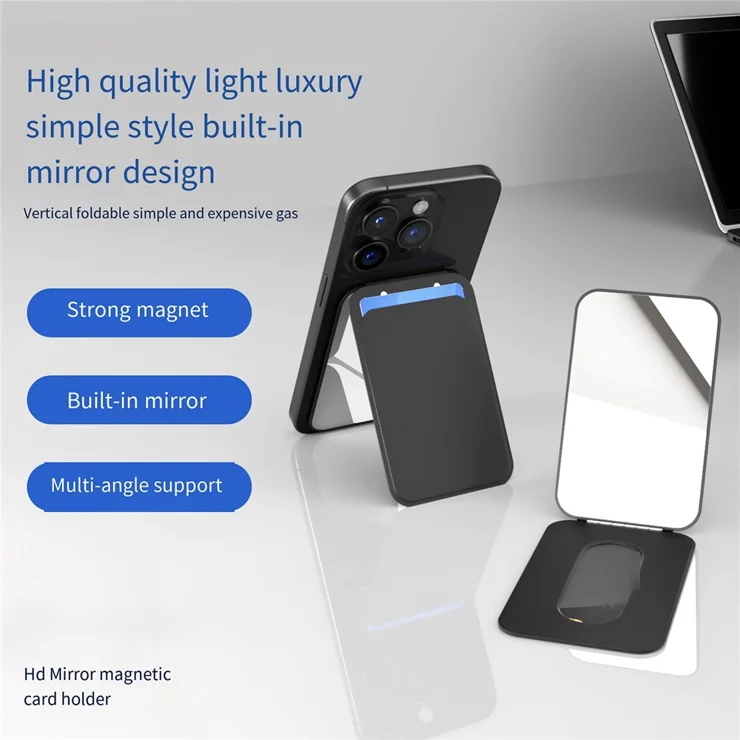 Magnetic Folding Phone Kickstand with Mirror, Lightweight Thin Cell