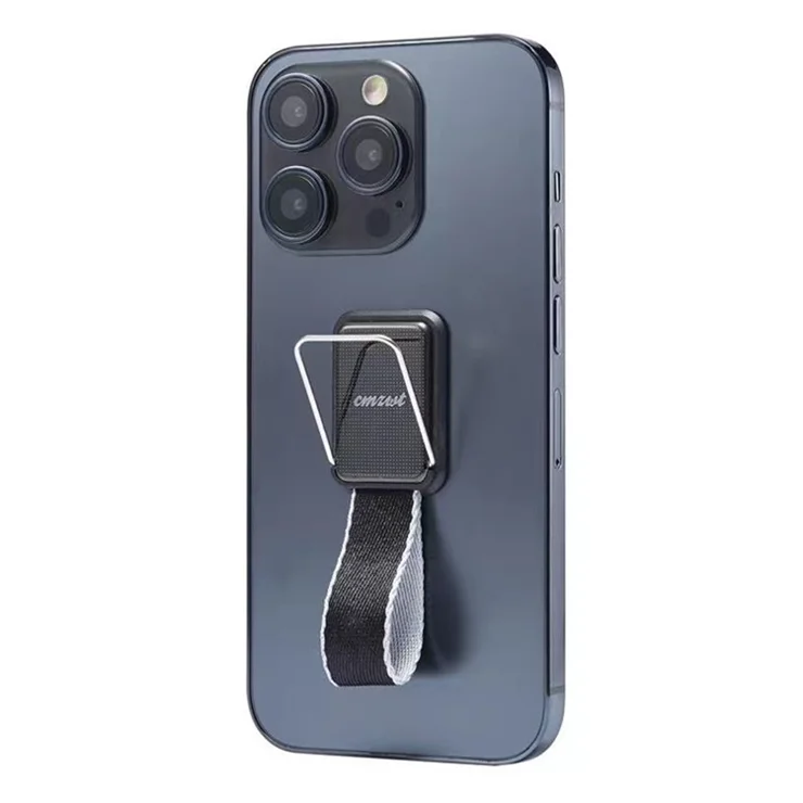 CMZWT CPS-033 Phone Grip Ring Kickstand Anti Drop Cell Phone Back Holder with Strap - White
