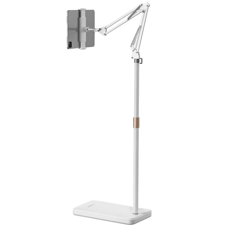 JOPREE L10PRO 1.6m Tablet Floor Stand with Desktop Clip Telescopic for iPhone 16 / 16 Plus / 16 Pro / 16 Pro Max 4 - 13inch Devices - White
