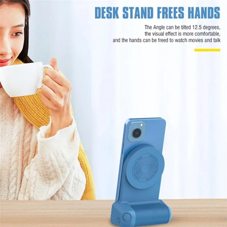 Magnetic Phone Holder Selfie Shutter Grip Handle Wireless Charger Compatible with MagSafe / iPhone 16 / 16 Plus / 16 Pro / 16 Pro Max - Light Purple
