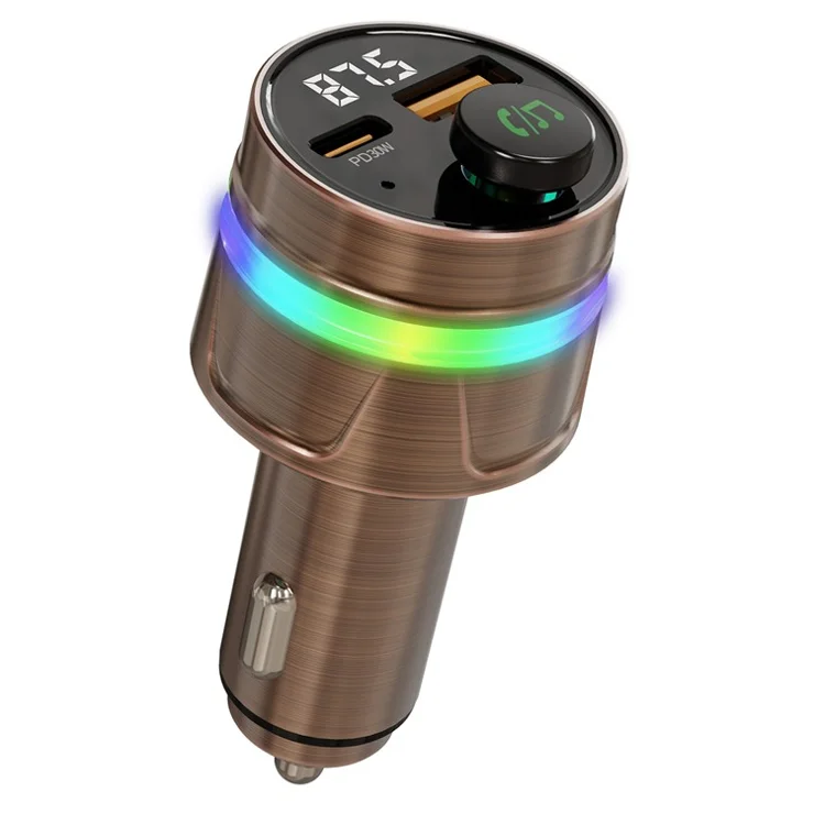 C74 Bluetooth-compatible 5.3 Car Charger PD 30W Fast Charging with Digital Display