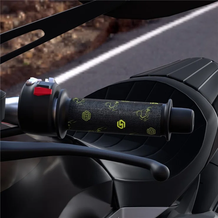 WUPP CS-974B1 1 Pair Stylish Pattern Motorcycle Heated Grips Handlebar Heating Pads 3-Gear Adjustable Motorbike Handlebar Heating Cover