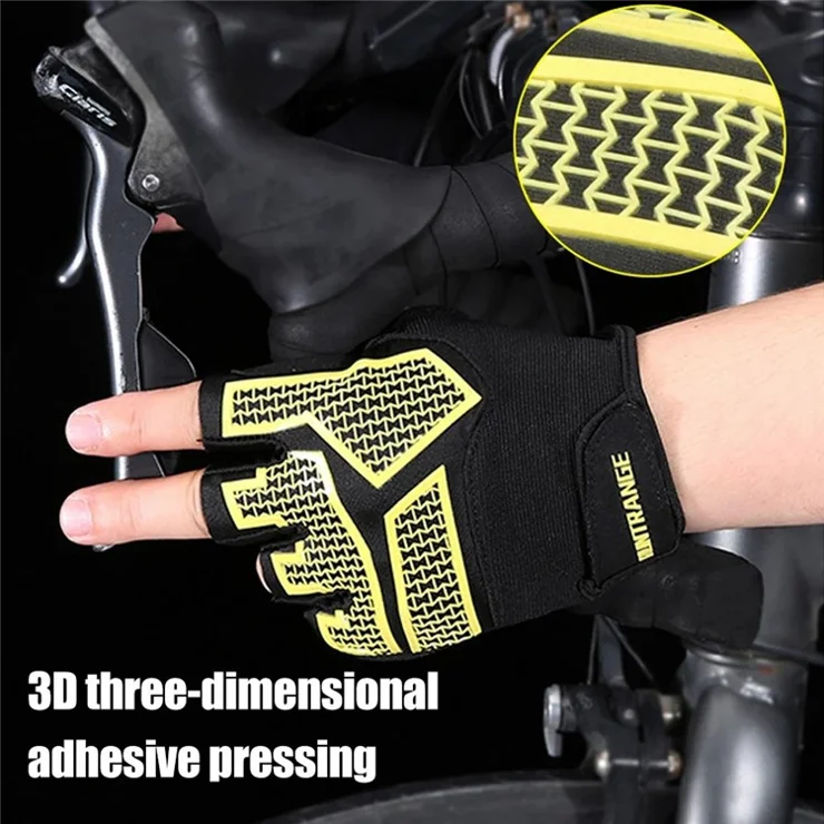 HUNTRANGE B2319 1 Pair Cycling Half Finger Gloves Anti-skid Bike Gloves - Black M