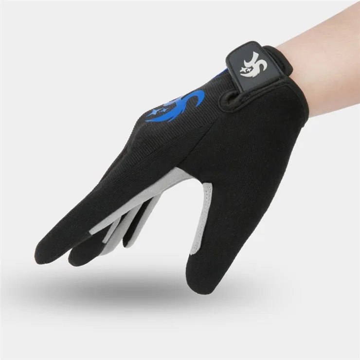 HUNTRANGE B2312 1 Pair Cycling Fitness Gloves Touch Screen Full Finger Gloves - Blue L