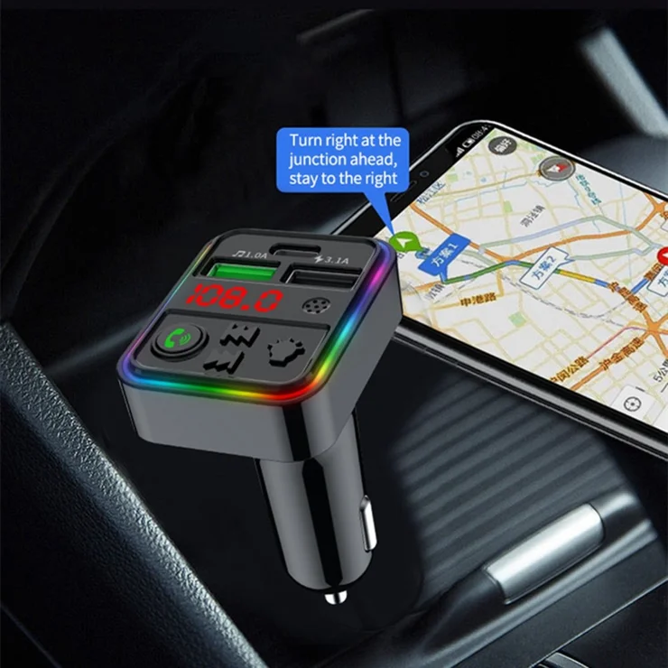 Trasmettitore Bluetooth Auto Con Radio FM - 2 Porte USB, Luce LED, Supporta TF E USB - Foto 9