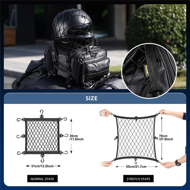 RHINOWALK Motorcycle Helmet Fixing Net Anti-lost Motorbike Tail Helmet Holder Net - MTR003B
