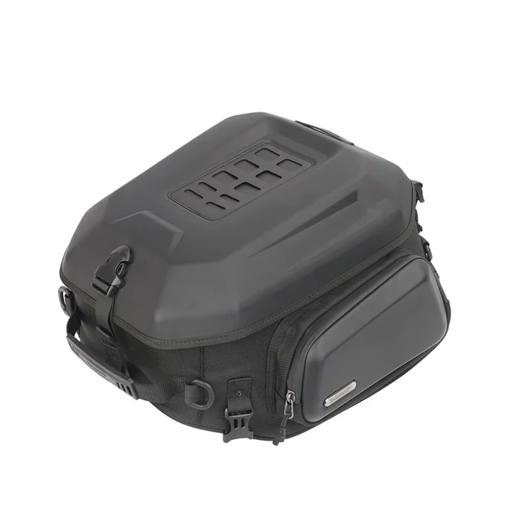 RHINOWALK MT2335 23L-35L Expandable Hardshell Motorcycle Tail Bag Polyester Backpack Shoulders Bag - Matte Texture