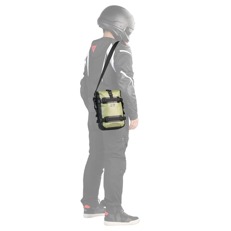 RHINOWALK MT2206 6L Waterproof Motorcycle Side Storage Bag Motorbike Side Bumper Bag - Army Green