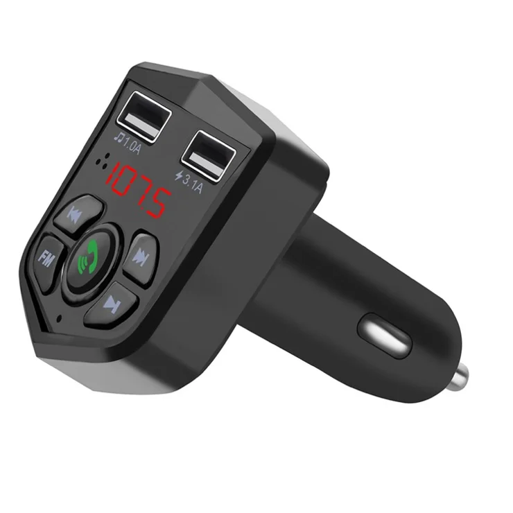 803 Bluetooth-compatible FM MP3 Player Bluetooth-compatible Calls Car Charger Hands-Free Calls Music Player Cigarette Lighter Adapter Support Bluetooth/TF Card/U Disk