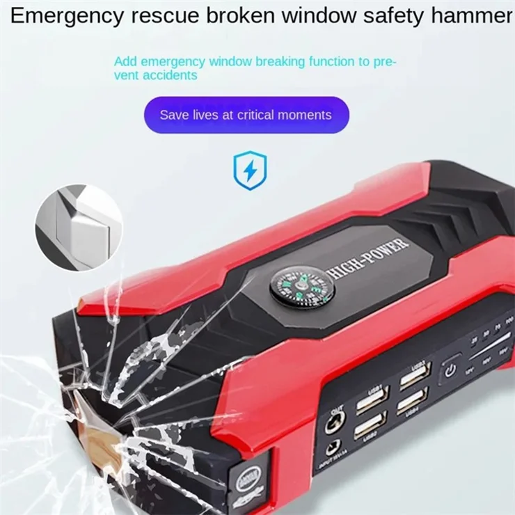 J12 Digital Display Jump Starter 12V Car Emergency Starter 10000mAh Mobile Phone Battery Pack with Storage Bag (EU Plug)