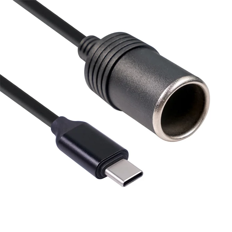 Adaptateur Allume-cigare USB Mâle Vers Femelle, 5 V USB C Mâle Vers Allume-cigare Femelle 12 V Pour Accessoires électroniques De Voiture, 30 Cm
