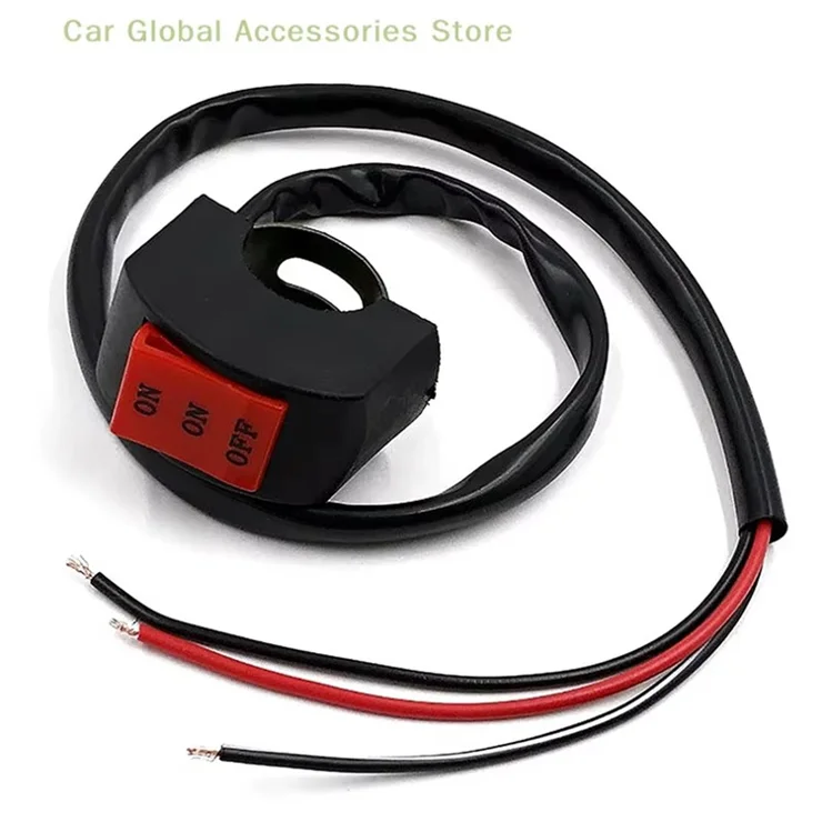 Universal Motorcycle Handlebar LED Light Switch 3 Wires Headlight On / Off Control Button