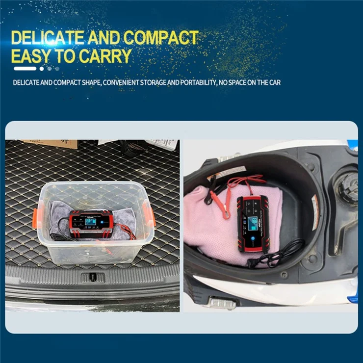 ANHTCZYX ZYX-J30 12V / 24V 3-Stage Smart Battery Charger Car Motorcycle Battery Restore Charger - Red / US Plug