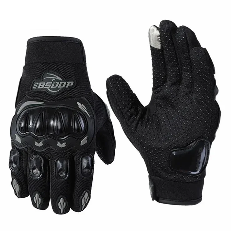 BSDDP RH-A0107 Off-Road Riding Motorcycle Gloves Fall-Proof Full-Finger Touchscreen Gloves for Men and Women - Grey / L