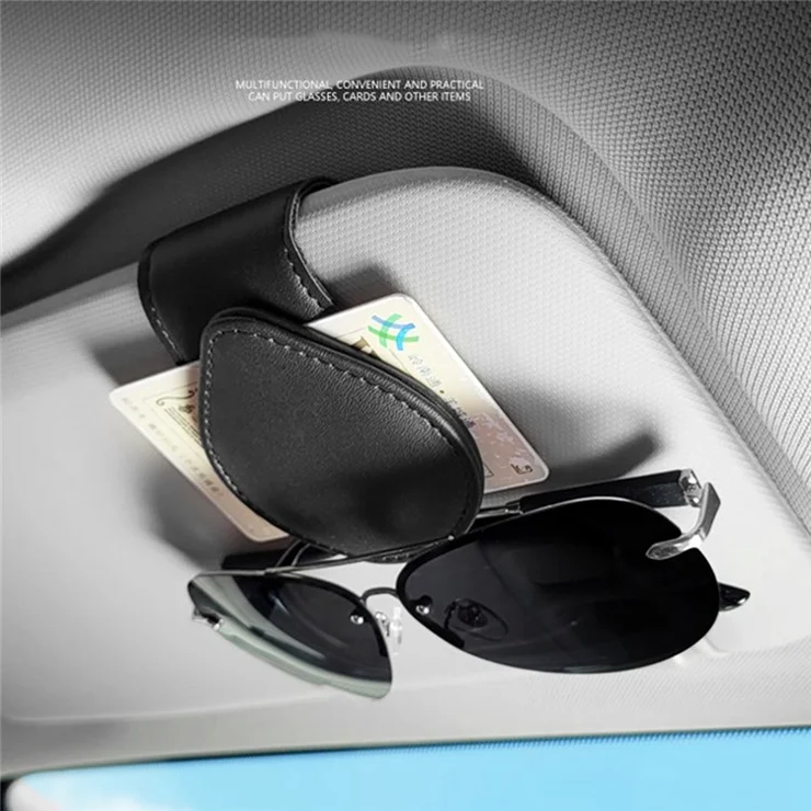 Portable Sunglasses Holder Bill Holder Clip Card Storage Accessories for Car Visor - Grey