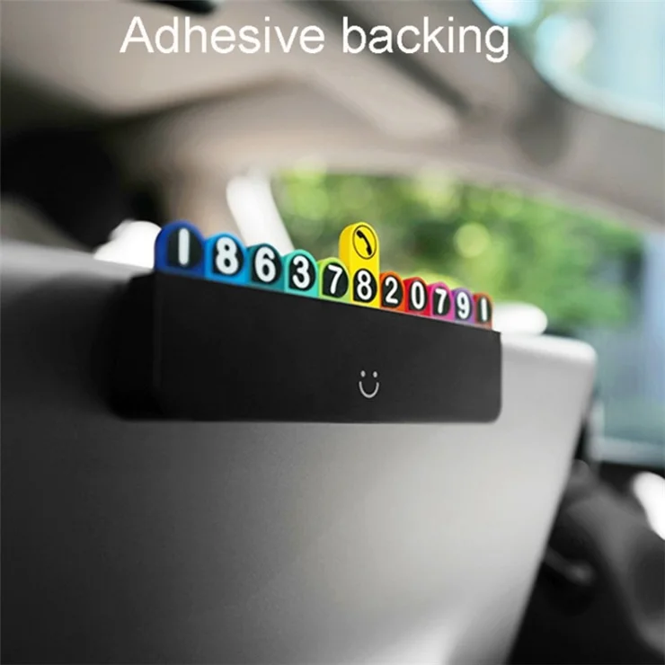 BBDD Hidden Car Phone Number Card Plastic Temporary Parking Plate Auto Accessories - Rainbow Color