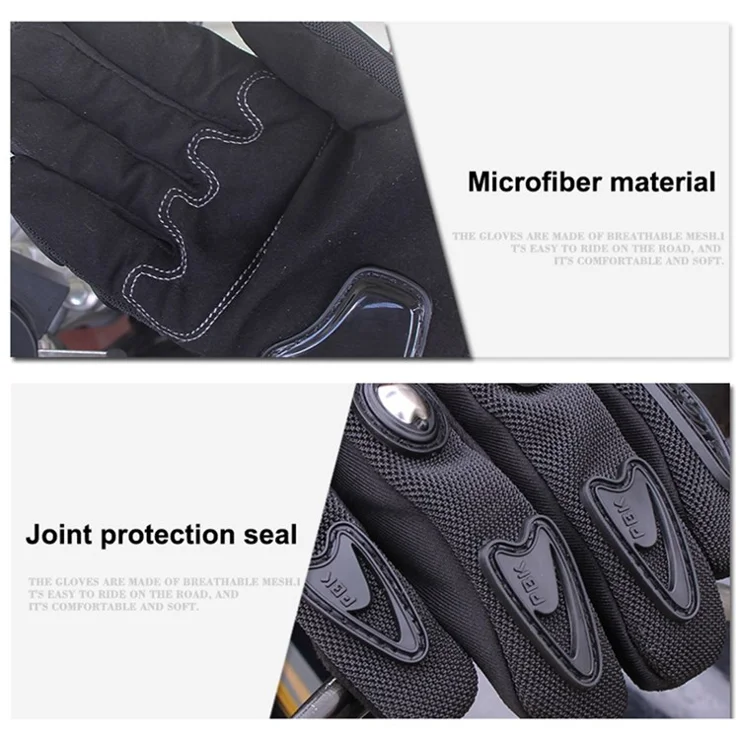 RIDING TRIBE MCS-29B Anti-fall Anti-slip Motorcycle Riding Gloves Outdoor Motocross Breathable Touch Screen Full Finger Gloves - Black/XL