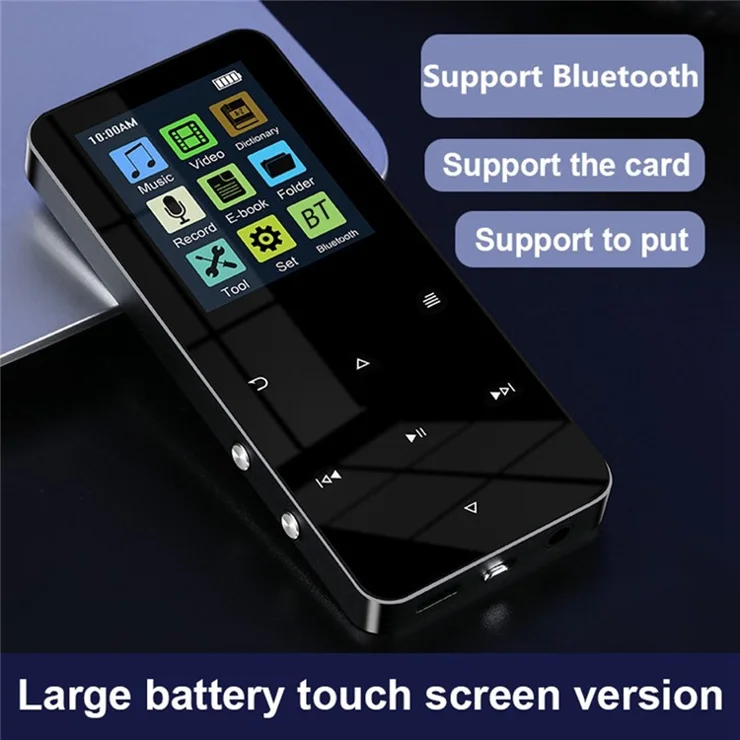 S308 128GB TF Card Touch Screen MP3 Sound Recorder Music Video MP4 Player with Dictionary (No Bluetooth-compatible Function) - Blue
