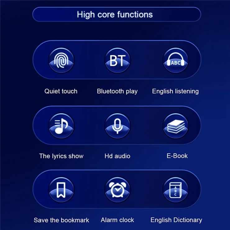 S308 128GB TF Card Touch Screen MP3 Sound Recorder Music Video MP4 Player with Dictionary + Bluetooth-compatible Function - Black