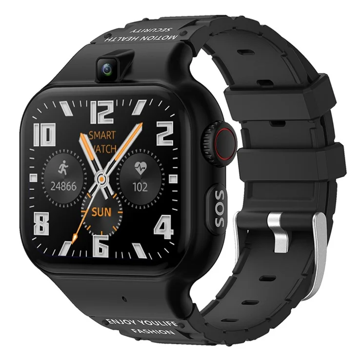 T8 1.89-Inch SOS 4G Children Smart Watch 1GB+16GB Waterproof Electric Band - Black