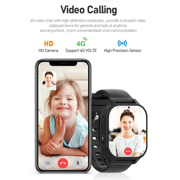 D1 Kids Smart Bracelet 1.85-Inch SOS 4G Children Voice Call SOS Function Phone Watch (1+8G) - Blue