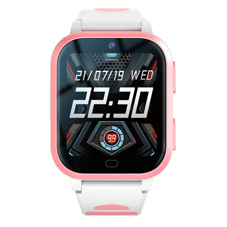 D5 1.69-inch HD Camera Video Call Position Tracker Android 8.1 4G Kids Smart Watch - Pink