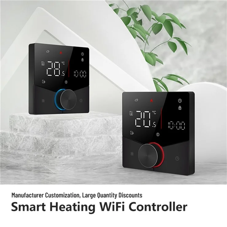 BHT-009GALW Tuya APP Control WiFi Smart Heating Thermostat LCD Display Weekly Programmable Digital Temperature Controller - White