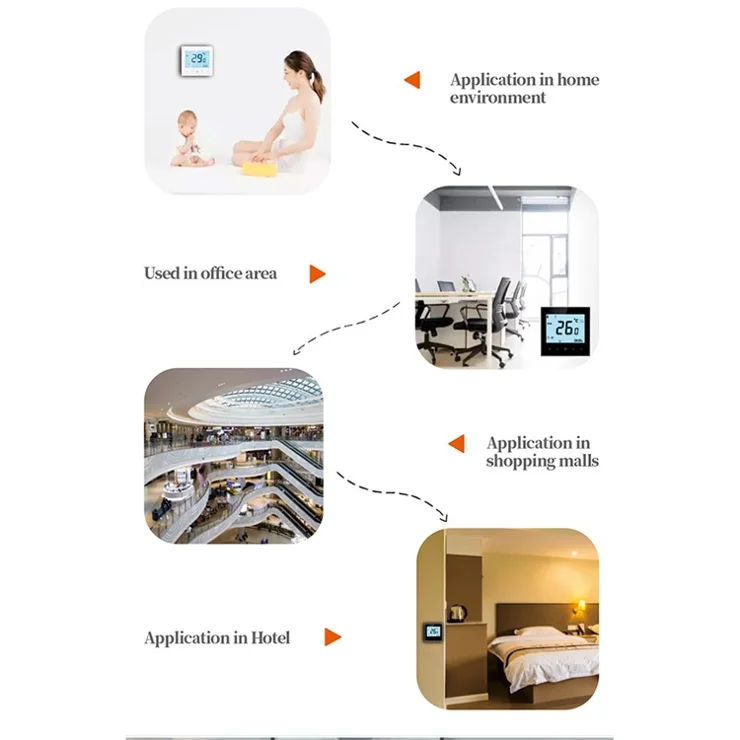 BHT-1000GCLW Wall-mounted Boiler Heating Tuya WiFi Smart Thermostat Temperature Controller Panel - Black