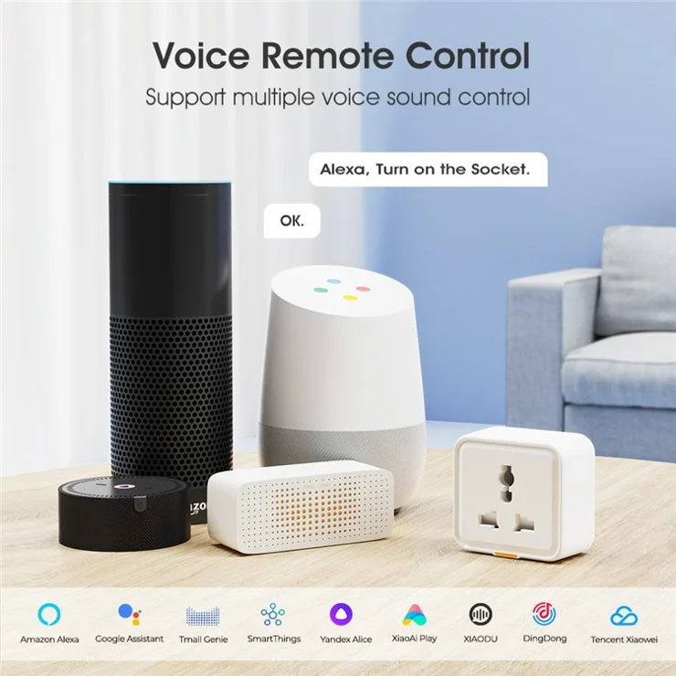 Tuya Zigbee 3.0 Smart Home APP Voice Control Universal Power Socket with Timer - UK Plug