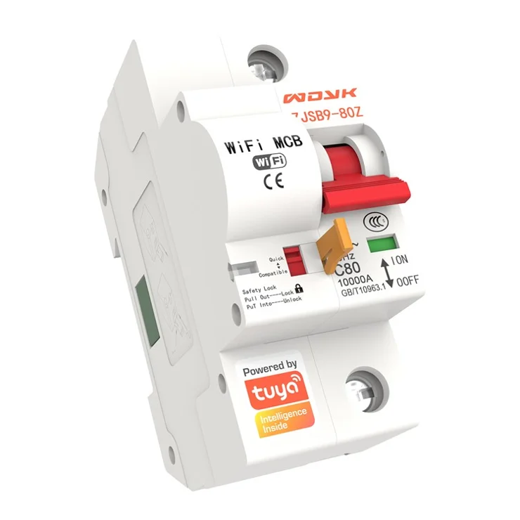 WDYK 10A - 80A 1P Tuya Smart WiFi Circuit Breaker Remote Control Intelligent Switch for Smart Home Automation - 25A