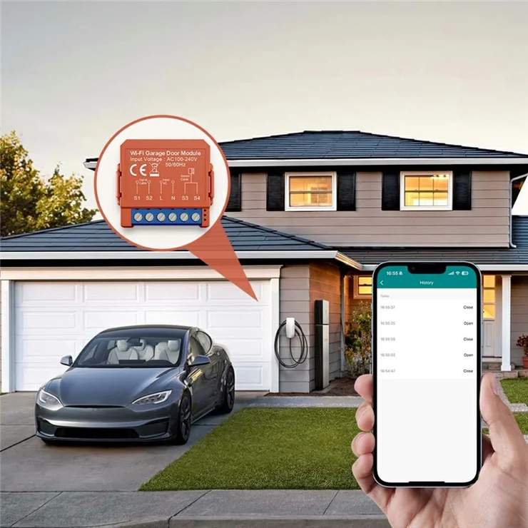 GDS16 WiFi Smart Garage Door Module Timer Control Intelligent Switch Breaker for Sectional / Roll Up Doors