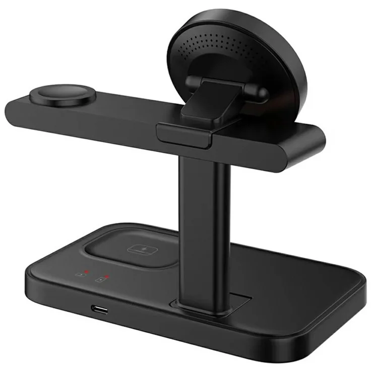 3 in 1 Magnetic Wireless Charger with WiFi 1080P Camera 15W Cell Phone Charging Stand - Black