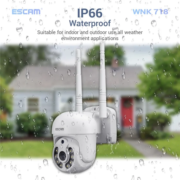 ESCAM WNK718 3MP Smart Home Security Camera NVR Set 8Pcs Wifi IP Cameras Outdoor Video CCTV Cameras Surveillance System - US Plug
