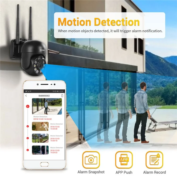 ESCAM WNK614 Wireless Camera Set HD 3MP Monitor Camera Support Two-Way Voice - EU Plug