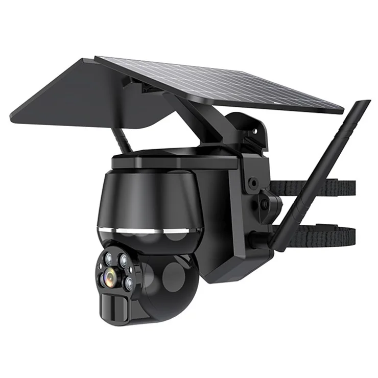 Q7 4MP Outdoor Motion Detection Wireless Solar PTZ Camera, WiFi Version - Black