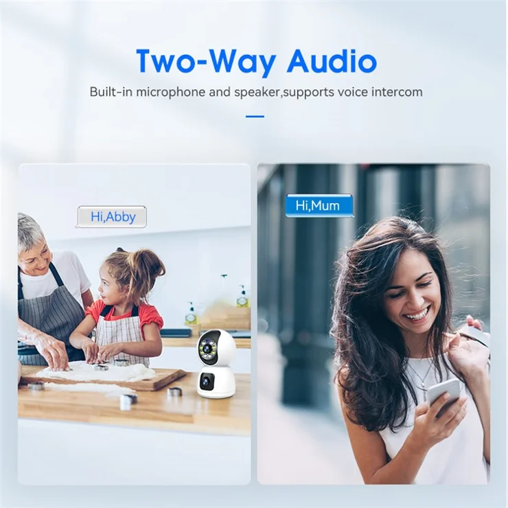 P100 2.4G HD Wireless WiFi Dual Camera with Night Vision Security Camera Two-Way Talk