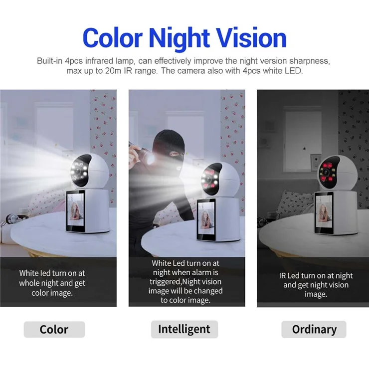 ESCAM QF104 Video Call WiFi Security Camera 3MP Pet Baby Monitor Motion Detection Recorder - UK Plug