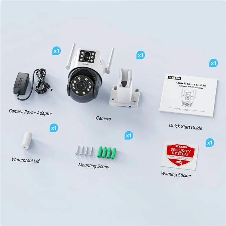 ZOSI C298Pro 8MP Dual Lens HD WiFi Camera Humanoid Tracking Two-Way Audio Security Camera - EU Plug